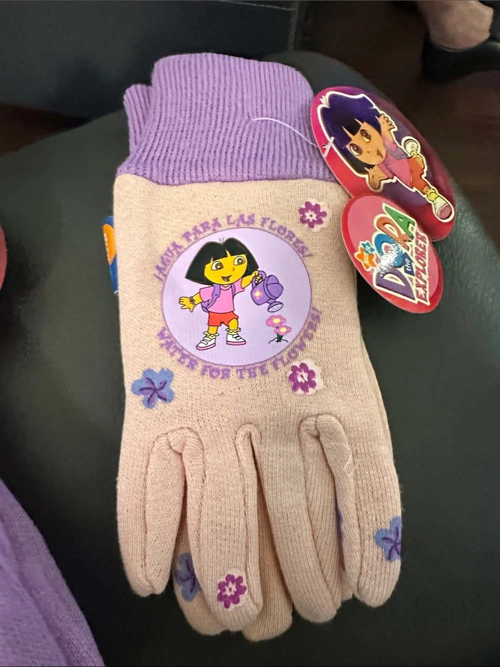Kids Pink & Purple Dora Winter Gloves